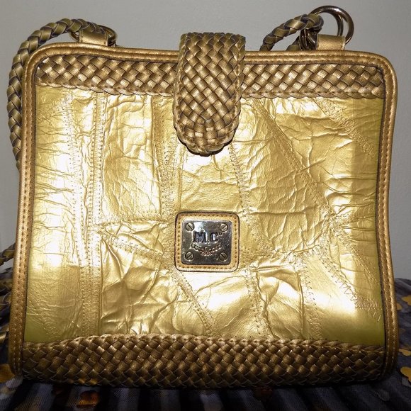 M.C. Handbags - Gold M.C. Shoulder Bag